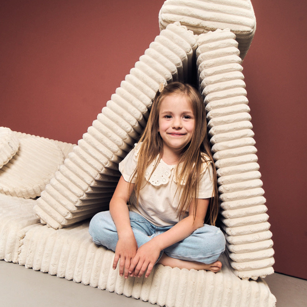 Colorful Shappy modular play sofa pieces arranged for creative children's play