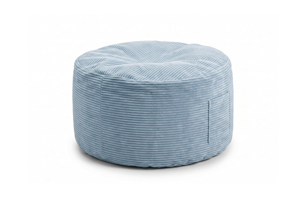 Futon Bean Bag Corduroy in Sky Sugar as a pouf
