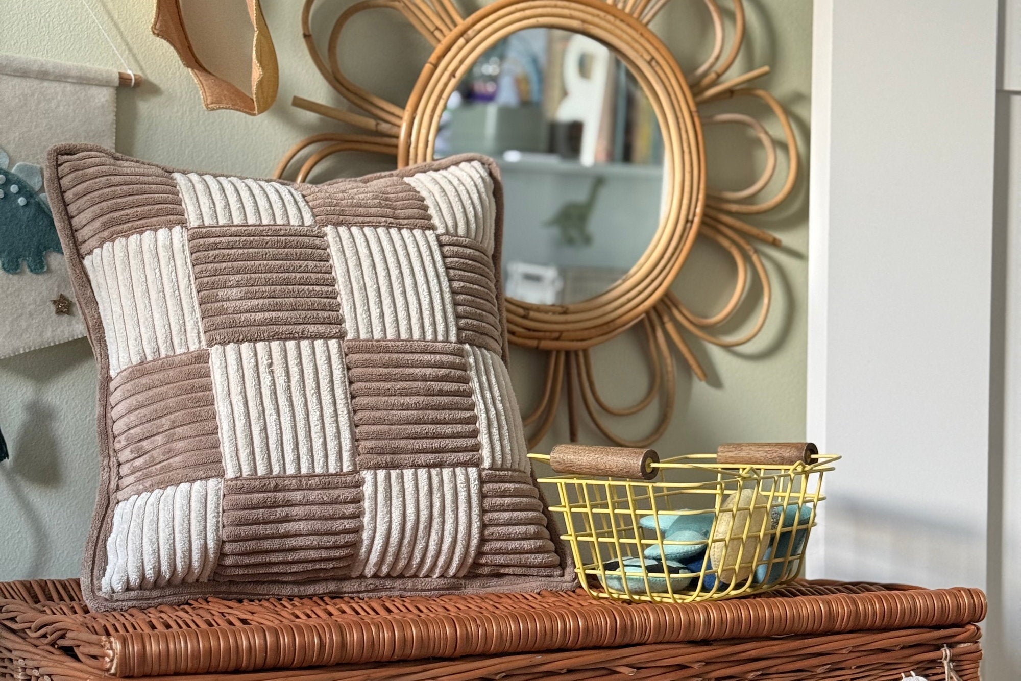 Check Cushion Mocca Vanilla