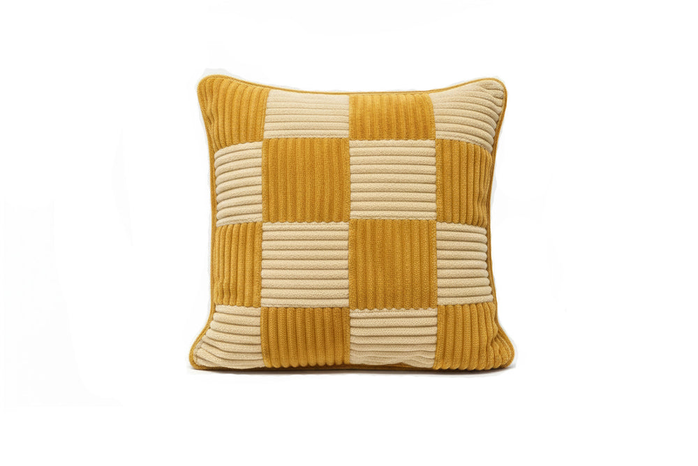 Check Cushion in Honey Vanilla, check side