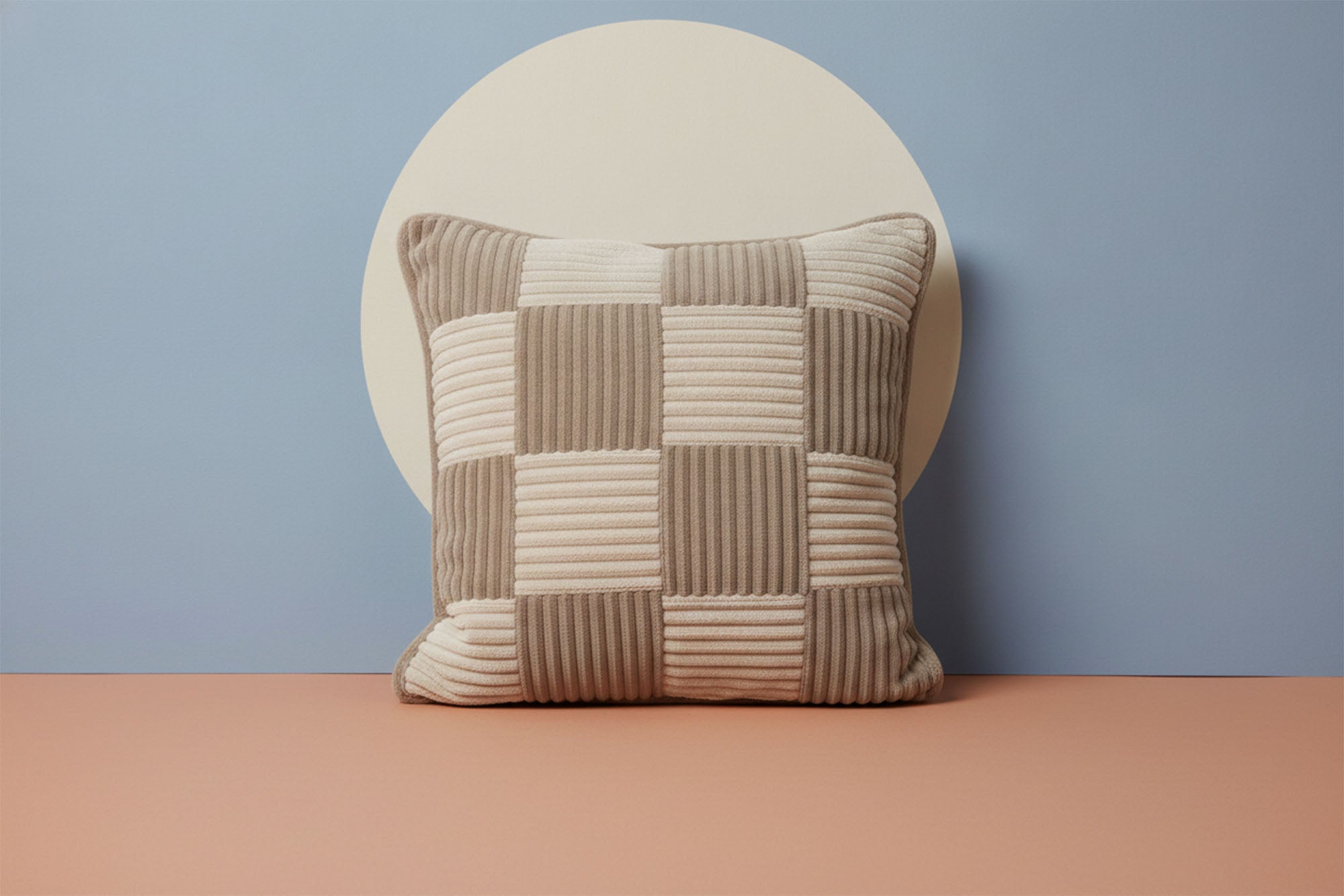 Check Cushion Mocca Vanilla
