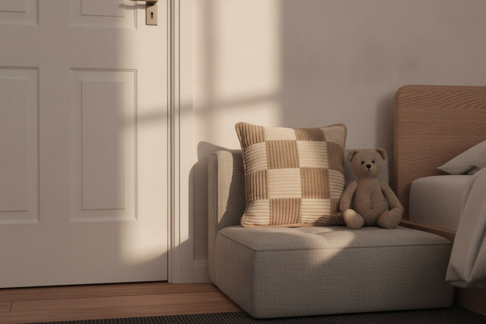 Check Cushion Mocca Vanilla