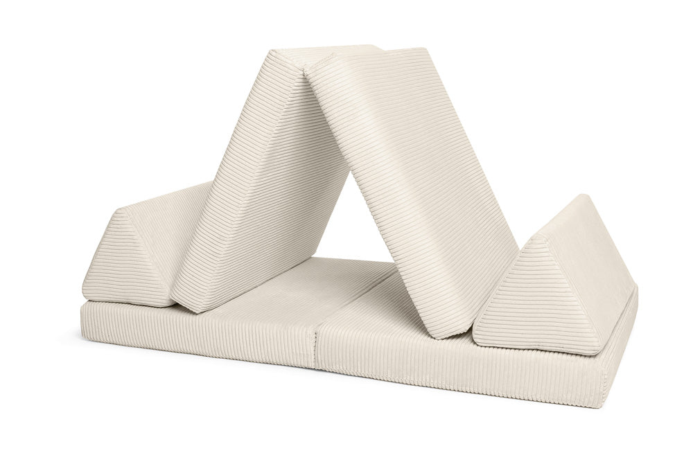 Speelbank Pure Corduroy Vanilla, omgebouwd tot tipi