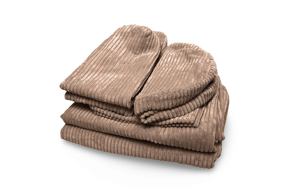 Shappy Play Sofa Cover Pure Corduroy in Chocolate, folded set of covers