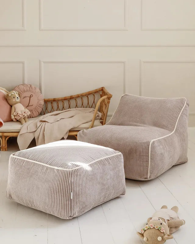Kumo Chair and Ottoman Candy side by side