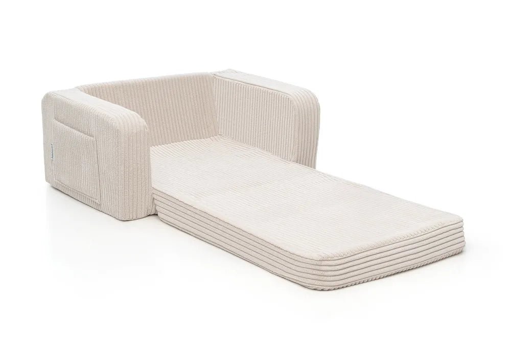 Lumi Chair Corduroy unfolded into a mat