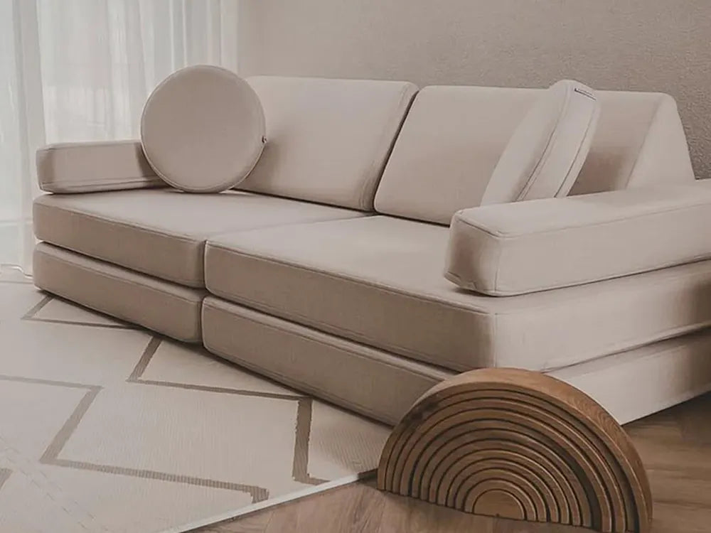 Play Sofa Original Soft Beige assembled in a living room