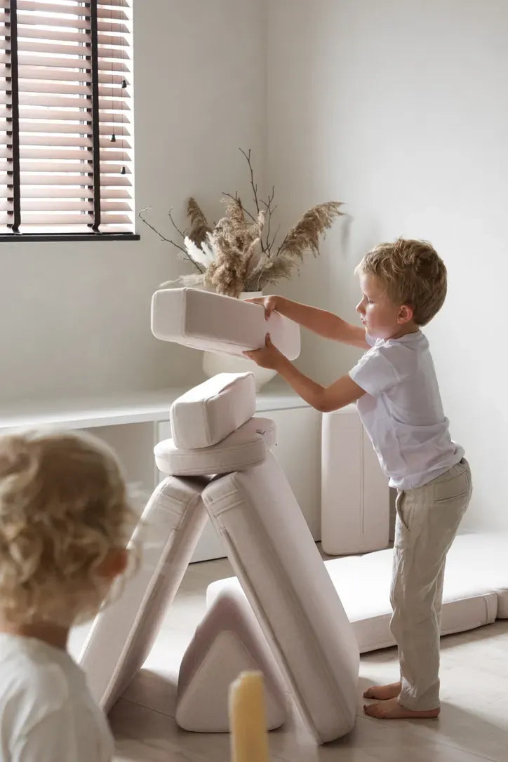 Child stacking Play Sofa Original Mini elements into a tower