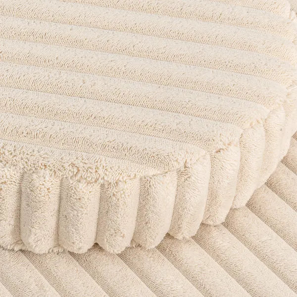 Close-up van de stof Waffle in Cream Beige
