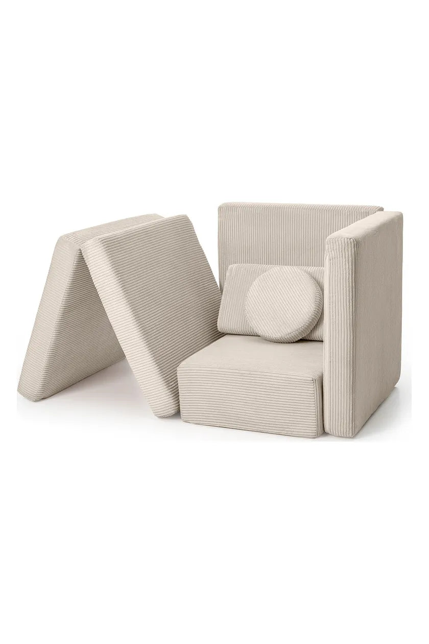 Trampoline built into a corner seat with Play Sofa pieces