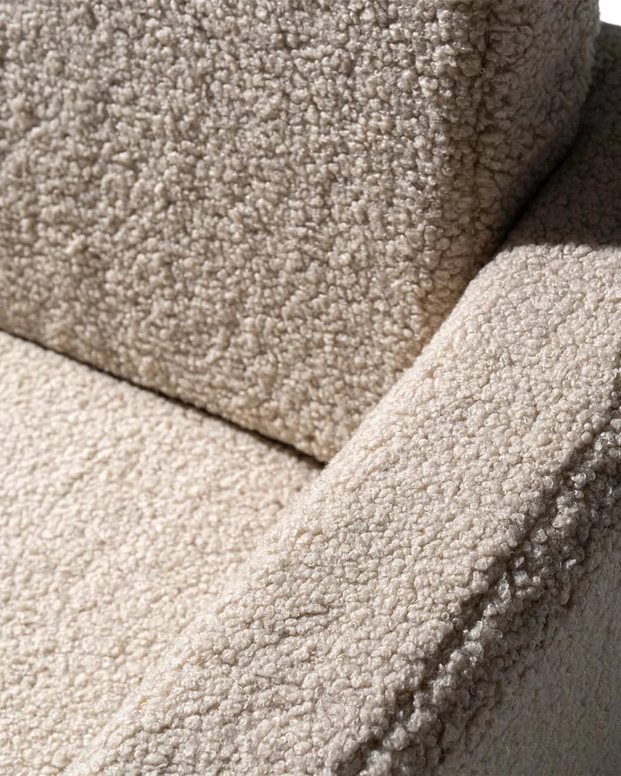 Close-up of the Teddy fabric on Lumi Chair
