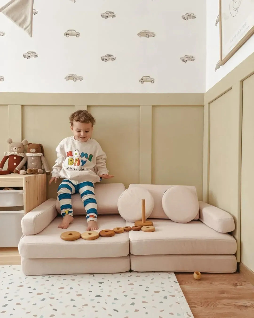 Child on Play Sofa Original Mini in a family room