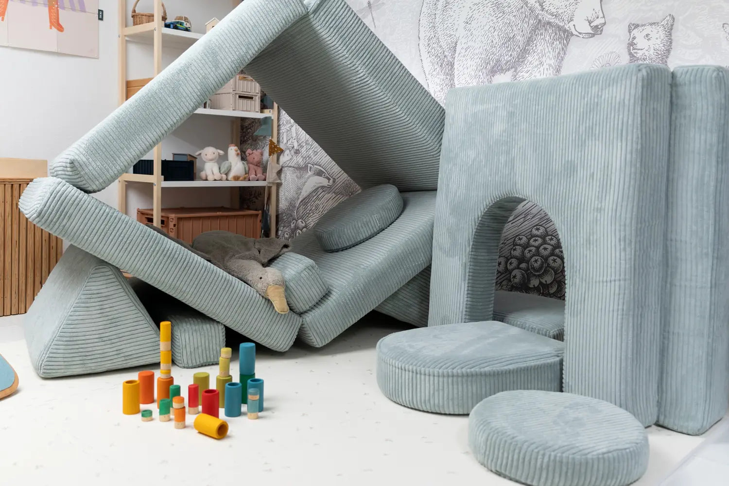 Shappy Arches Original Corduroy, A fort in Peppermint